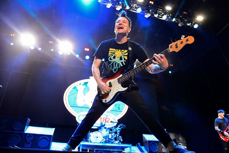 Mark Hoppus of Blink-182 performs during the second and final day of the Warped Tour in June 2019 at Atlantic City, New Jersey. Getty