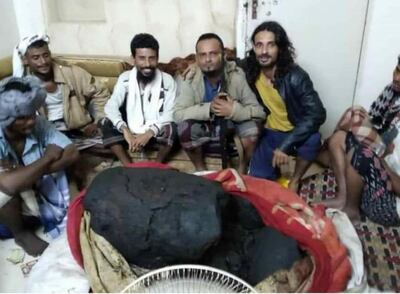 Lucky fishermen in Aden found big whale vomit worth up to billions. Ali Mahmood Mohamed for The National