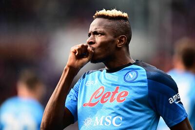 Napoli will be hoping forward Victor Osimhen regains fitness soon. AFP