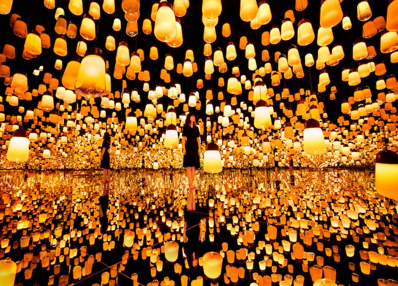 Another aspect of teamLab's 'Forest of Resonating Lamps'.