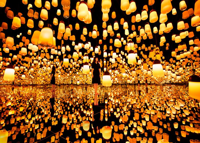 Another aspect of teamLab's 'Forest of Resonating Lamps'.