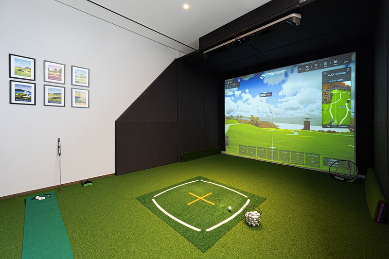The golf simulator room