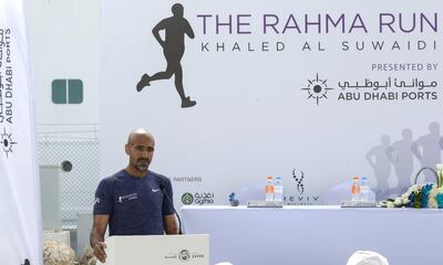 Abu Dhabi, United Arab Emirates - Emirati runner, Dr. Khaled Jamal Al Suwaidi will be running from Fujairah to Abu Dhabi to make awareness for people leading healthier lives and cancer at Abu Dhabi Ports on January 17, 2018. (Khushnum Bhandari/ The National)