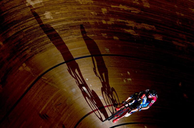 Martin Salmon and Robert Jaegeler compete in the Madison Men Final during the German Track Cycling National Championships at a velodrome in Berlin, Germany.  Getty