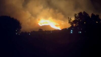 The fire on the Greek island of Kos on July 1, in a screen grab from a video on social media. Reuters