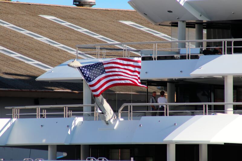 The seized superyacht 'Amadea' is now in American waters. AP