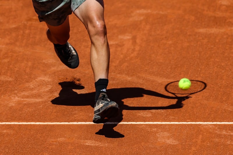 Shadowplay from Dominic Thiem of Austria against Ben Shelton from the USA during their round of 16 match at the Estoril Open Tennis tournament in Estoril, Lisbon, Portugal. EPA