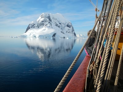 At sea in Antarctica. A trip to the continent offered by The Explorer’s Passage allowed travellers to see first-hand the impact of climate change. Photo: Unsplash