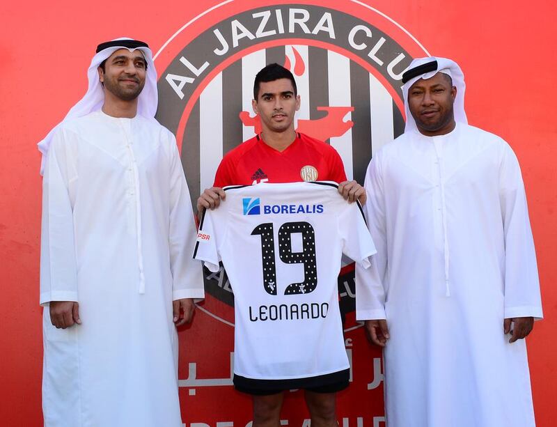 Leonardo has signed a two-and-a-half-year deal with Al Jazira. Courtesy Al Jazira Club