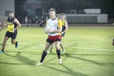 DUBAI, UNITED ARAB EMIRATES. 21 AUGUST 2017. Conor Coackley, Captain of the Dubai Sports City Eagles, the new rugby team in Dubai at a practise. (Photo: Antonie Robertson/The National) Journalist: Paul Radley. Section: Sport.