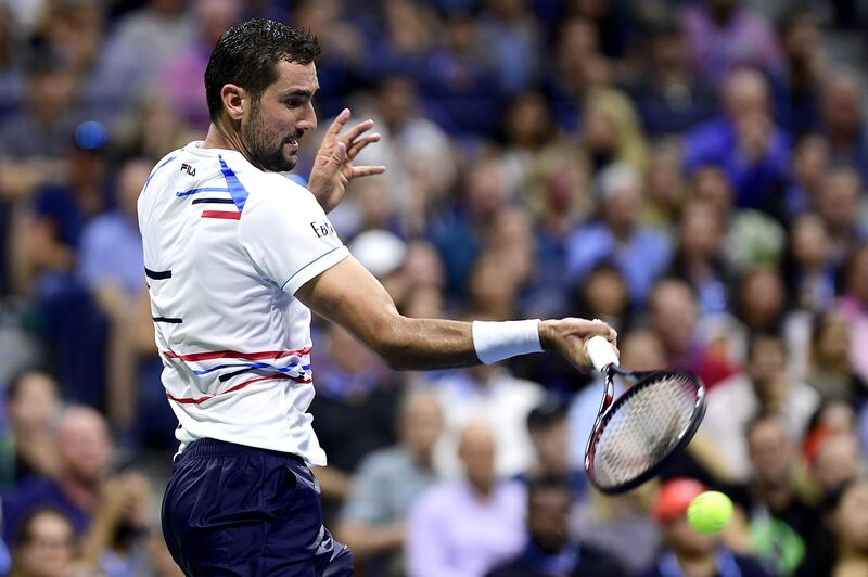 NEW YORK, NEW YORK - SEPTEMBER 02: Marin Cilic of Croatia returns a shot during his Men's Singles fourth round match against Rafael Nadal of Spain on day eight of the 2019 US Open at the USTA Billie Jean King National Tennis Center in Queens borough of New York City.   AFP