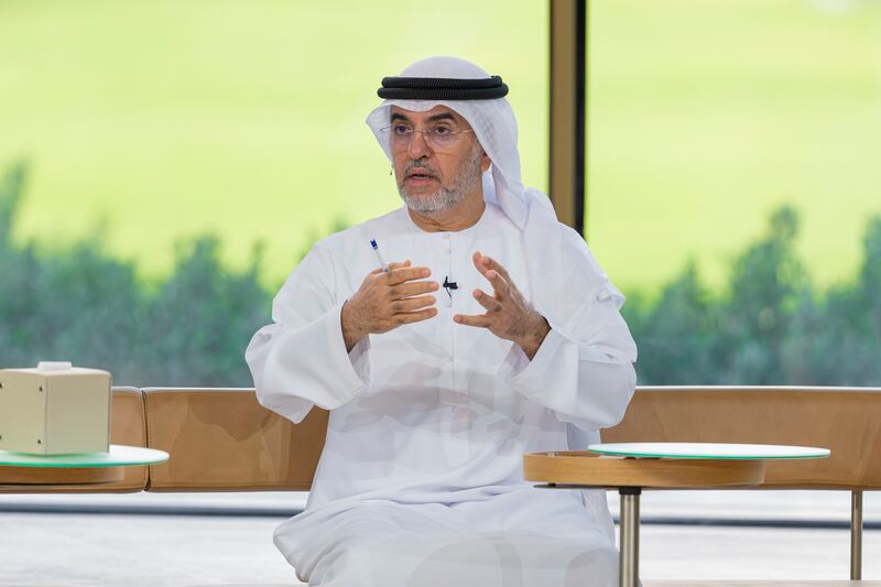 Dr Hamdan Al Mazrouei, chairman of the board of the Emirates Red Crescent Authority participates in a lecture titled 'The UAE’s Humanitarian Legacy', at Majlis Mohamed bin Zayed. 
 