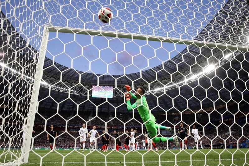 Kieran Trippier of England scores past Danijel Subasic of Croatia. Getty Images