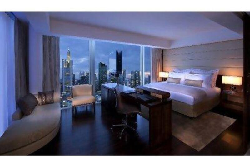 A Skyline Deluxe room at Jumeirah Frankfurt. Photo courtesy Jumeirah Group