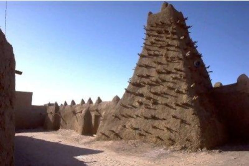 Part of a mosque in Timbuktu, Mali. Extremists are destroying shrines in the fabled city that were listed by Unesco as endangered days earlier.