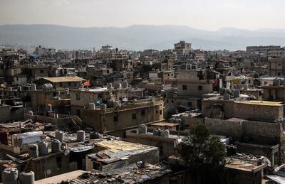 BEIRUT, LEBANON  NOVEMBER 23, 2019: An aerial view of a camp for displaced Palestinians who fled the 1948 Arab-Israeli War and their subsequent generations; Lebanese refugee camps for Palestinians have turned into overcrowded slums with crumbling infrastructure and littered streets. Valery Sharifulin/TASS (Photo by Valery Sharifulin\TASS via Getty Images)