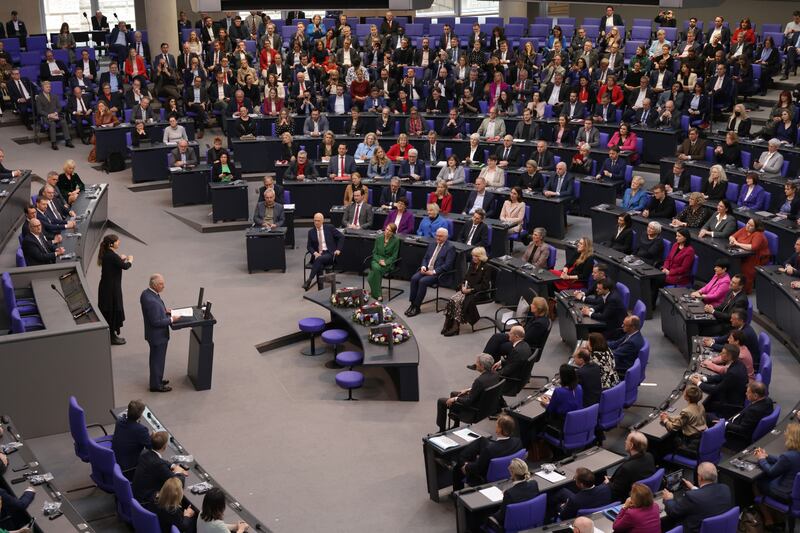 King Charles speaks at the German Bundestag in March in Berlin, Germany