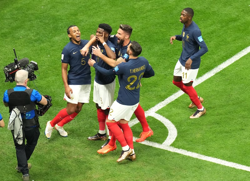 France celebrate taking the lead. PA