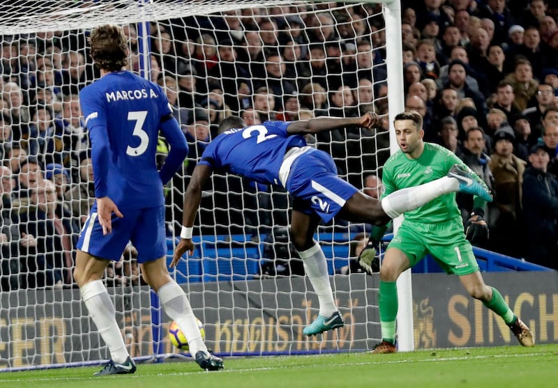 Chelsea's Antonio Rudiger scores the only goal of the game. Matt Dunham / AP Photo