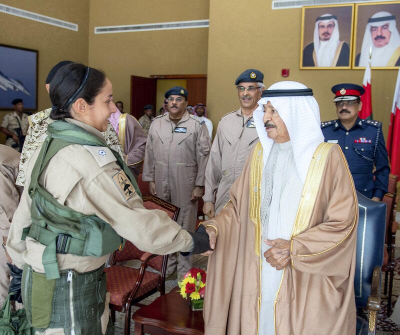 Sheikha Aisha the kingdom's first female fighter pilot.Bahrain News Agency