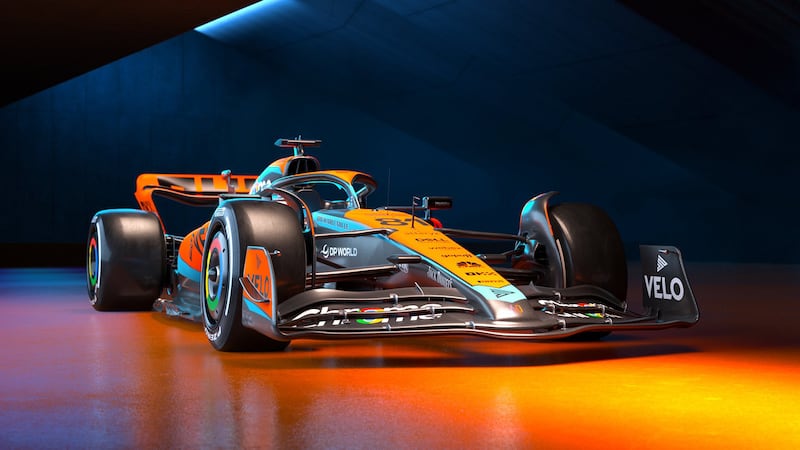 McLaren unveiled their new MCL60 car at the OKX Thought Leadership Centre in Woking ahead of the 2023 F1 season. PA