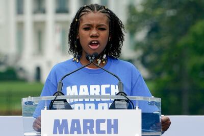 Yolanda King, granddaughter of Martin Luther King Jr, delivered an impassioned address to assembled protesters. AP