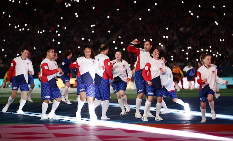 General view during the opening ceremony before the match. Reuters