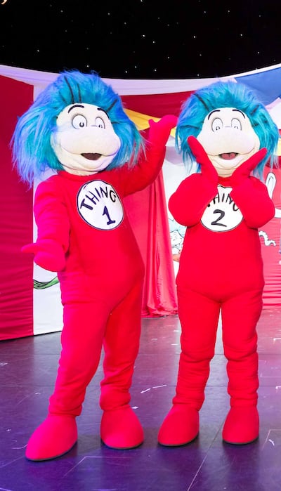 Dr Seuss's characters Thing 1 and Thing 2 can be created from red clothing and some white paper. Getty Images