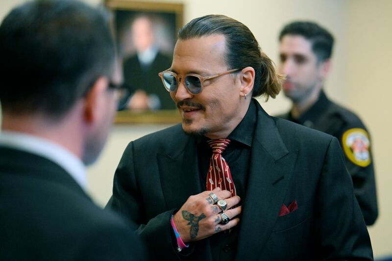 Johnny Depp arrives in the courtroom. AP