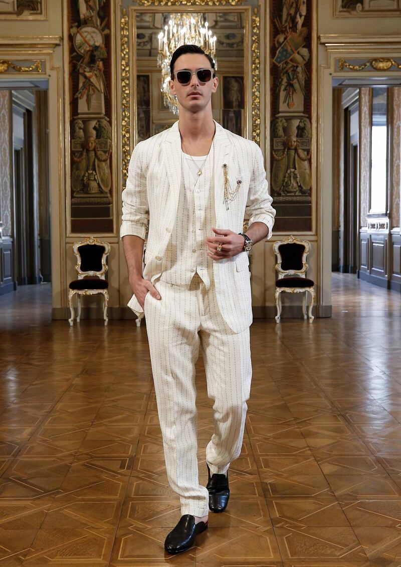 A look from the Alta Sartoria collection by Dolce & Gabbana.