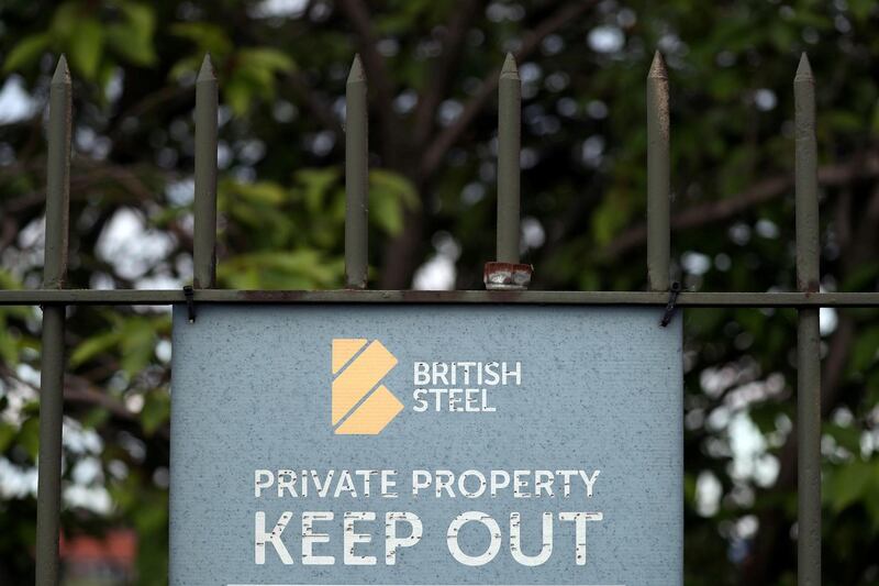 FILE PHOTO: A British Steel works sign is seen in Scunthorpe, northern England, May 21, 2019. REUTERS/Scott Heppell/File Photo
