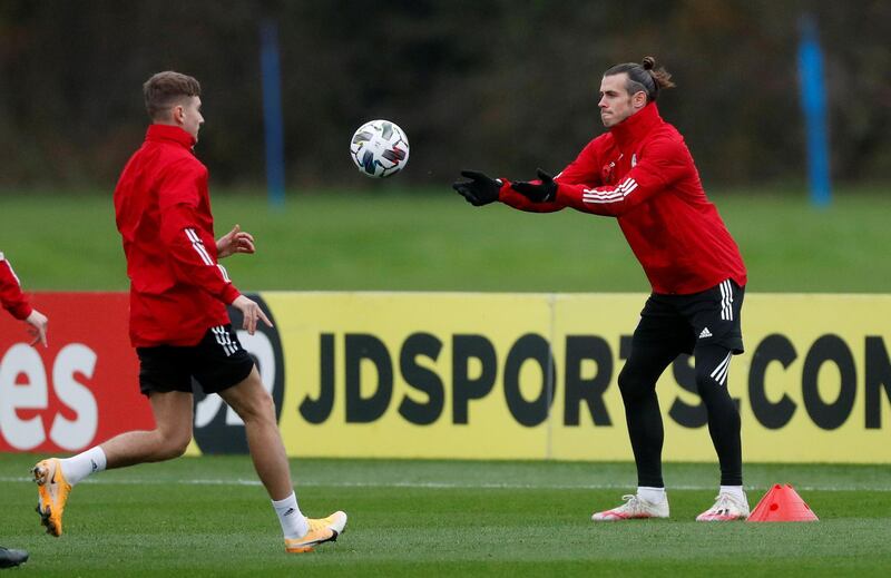 Wales forward Gareth Bale, right, during training at The Vale Resort, Hensol, Wales, ahead of the upcoming friendly against the USA. Reuters
