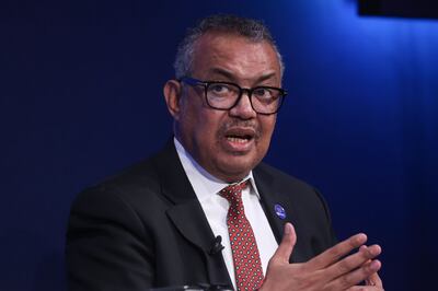 Dr Tedros Adhanom Ghebreyesus, director general of the WHO, at Davos. Bloomberg