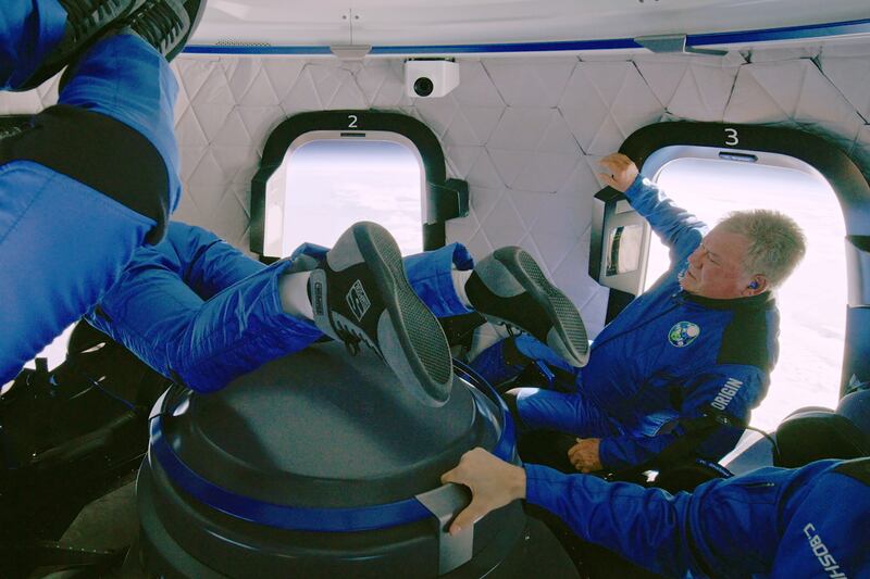 Star Trek actor William Shatner boldly goes to the edge of space on a Blue Origin suborbital flight in 2021. Reuters