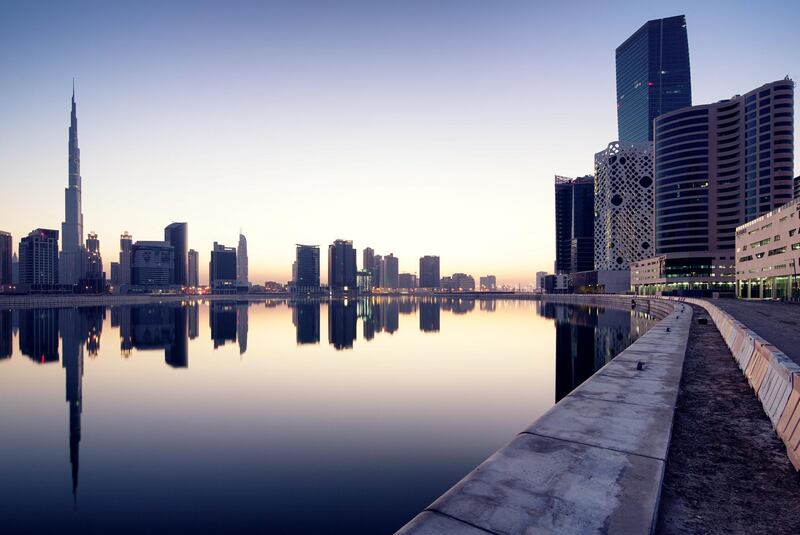 Dubai cityscape with mirror