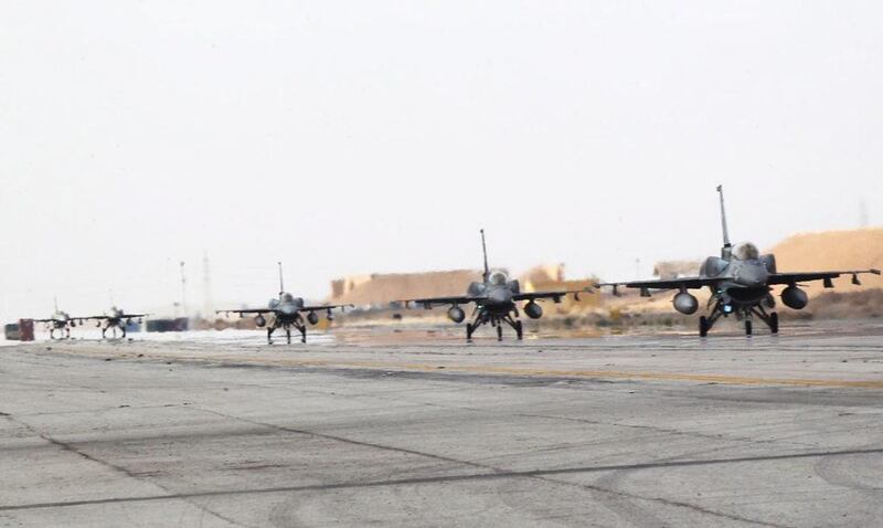 The squadron of UAE F-16 fighter jets, which also includes C-17 troop and supply carriers and refuelling planes, will support Jordan in its strikes against ISIL. UAE squadron chief Saeed Hassan told Jordanian news agency Petra that the team ‘stands ready to carry out any mission in coordination with the Jordanian armed forces’. Getty Images