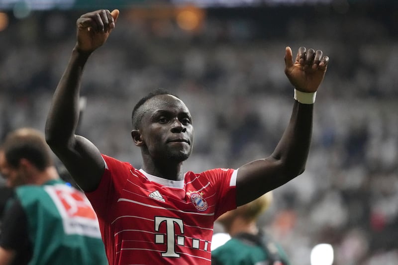 Bayern's Sadio Mane celebrates. AP 