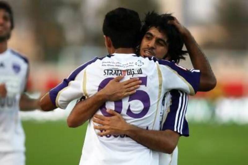 Just 18 years old, Yousef Ahmad, No 65, was Al Ain's best player on the pitch against Al Shaab in Sharjah. Pawan Singh / The National