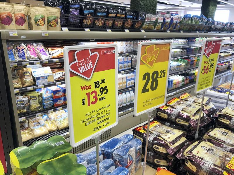 Dubai, United Arab Emirates - January 16, 2019: New Spar supermarket in Dubai. Wednesday, January 16th, 2019 on Hessa Street, Dubai. Chris Whiteoak/The National