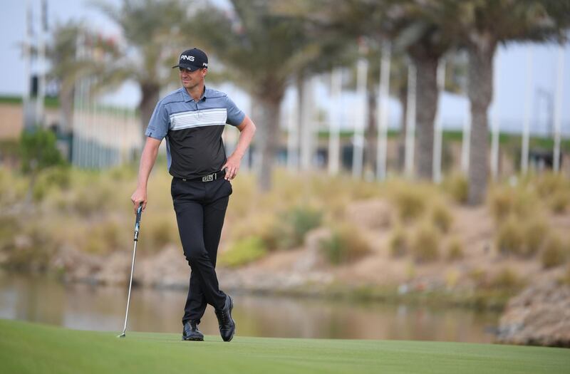 KING ABDULLAH ECONOMIC CITY, SAUDI ARABIA - JANUARY 31: Victor Perez of France looks on during Day 2 of the Saudi International at Royal Greens Golf and Country Club on January 31, 2020 in King Abdullah Economic City, Saudi Arabia. (Photo by Ross Kinnaird/Getty Images)