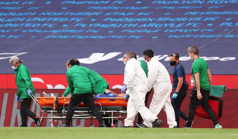 Pedro - (On for Pulisic 49') 6: Sad end to Chelsea career for Roma-bound Spaniard who was stretchered off the pitch and needed oxygen after picking up what looked like a dislocated shoulder. Reuters