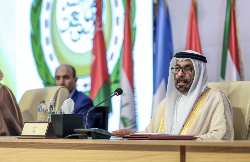 Abu Dhabi, United Arab Emirates, June 18, 2019.  16th Session of the Arab-Chinese cooperation forum held at the Etihad Towers, Corniche.  --  HE Khalifa Shaheen Al Marar, Director of the Department of International Organizations at the Foreign Ministry and Assistant Minister of Political Affairs.
Victor Besa/The National
Section:  NA
Reporter:  John Dennehy