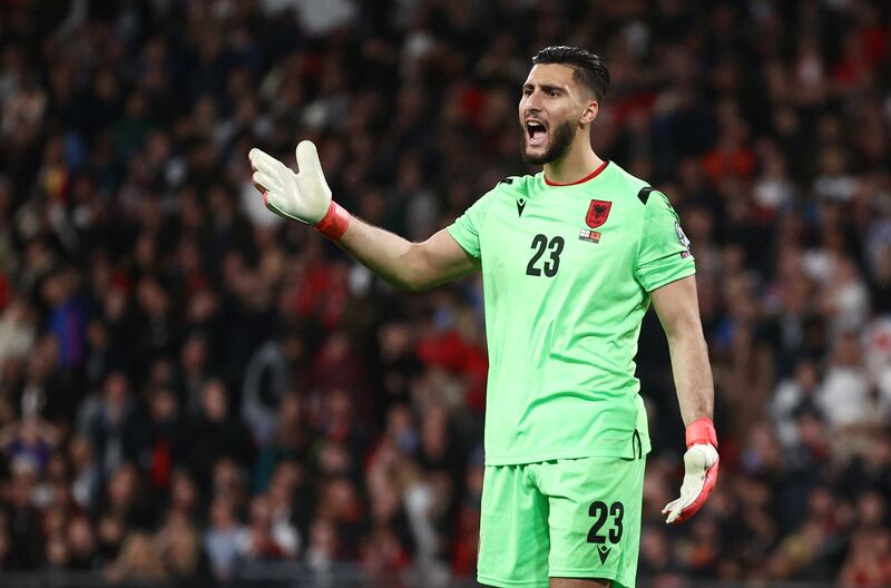 ALBANIA RATINGS: Thomas Strakosha: 5 - Dad little protection from his defenders, but made one fantastic stop to deny Kane, who hit one from the edge of the box that was destined for the top corner before his save. Reuters