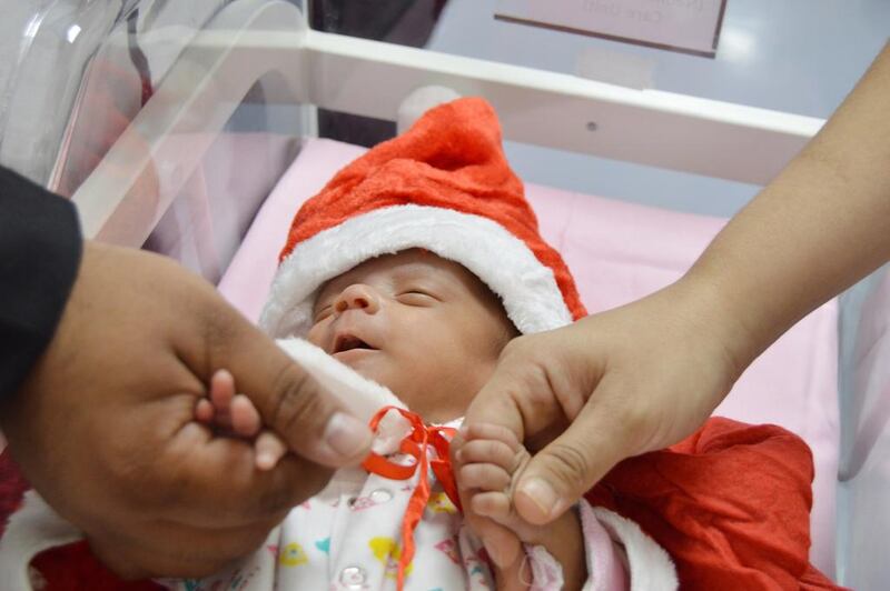 Sydelle D'souza weighed just 937 grams – a quarter of the weight of full-term baby – when she was born almost three months premature. Courtesy Aster Hospital & Clinic