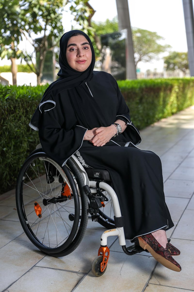 Abu Dhabi, UAE.  March, 13,  2018.  Noura Alblooki is the new Emirati contributor writing about being disabled and in a wheelchair.Victor Besa / The NationalOPReporter:  Tahira Yaqoob