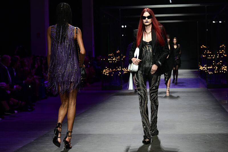 The collection is for 'a woman who is confident, smart and a little bit of a diva,' said Donatella in her show statement. AFP