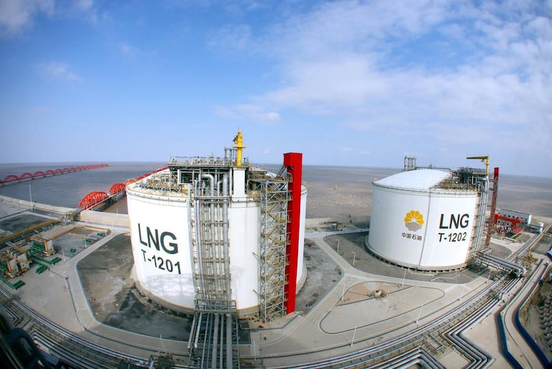 Above, LNG containers at the Yangkou port in Nantong. Shipments of liquefied natural gas have increased significantly since China became a net natural gas importer for the first time in 2007. congjun / Imaginechina