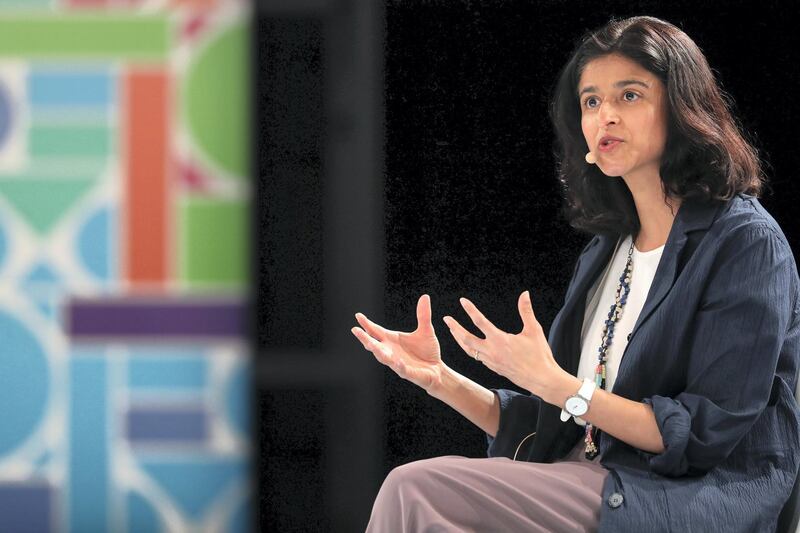 Abu Dhabi, United Arab Emirates - April 08, 2019: Munira Mirza, Executive Director, Culture, King's College London speaks on How can we define popularity v populism at the Culture Summit 2019. Manarat Al Saadiyat, Abu Dhabi. Chris Whiteoak / The National