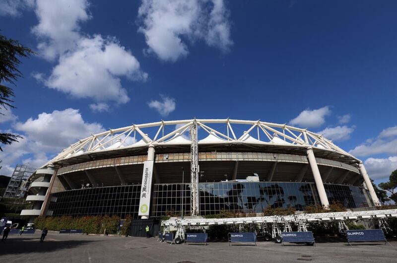 ROME, ITALY - MARCH 13: General view outside the stadium prior to the Guinness Six Nations match between Italy and Wales at Stadio Olimpico on March 13, 2021 in Rome, Italy. Sporting stadiums around Italy remain under strict restrictions due to the Coronavirus Pandemic as Government social distancing laws prohibit fans inside venues resulting in games being played behind closed doors. (Photo by Paolo Bruno/Getty Images)