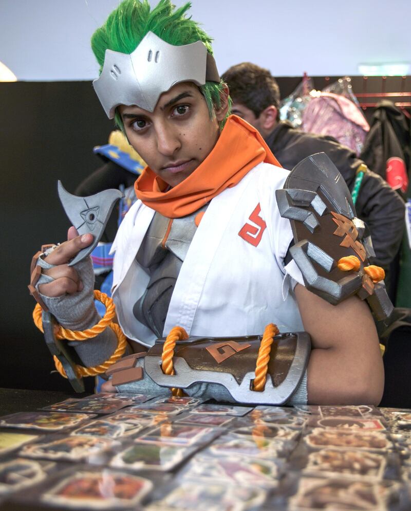 Dubai, United Arab Emirates, February 21, 2020.  
Cosplay at Esports Festival World Finals at Meydan Grandstand, Dubai.  Cosplayer Mustafa Al Jamal as Genji.
Victor Besa / The National
Section:  WK
Reporter:  None